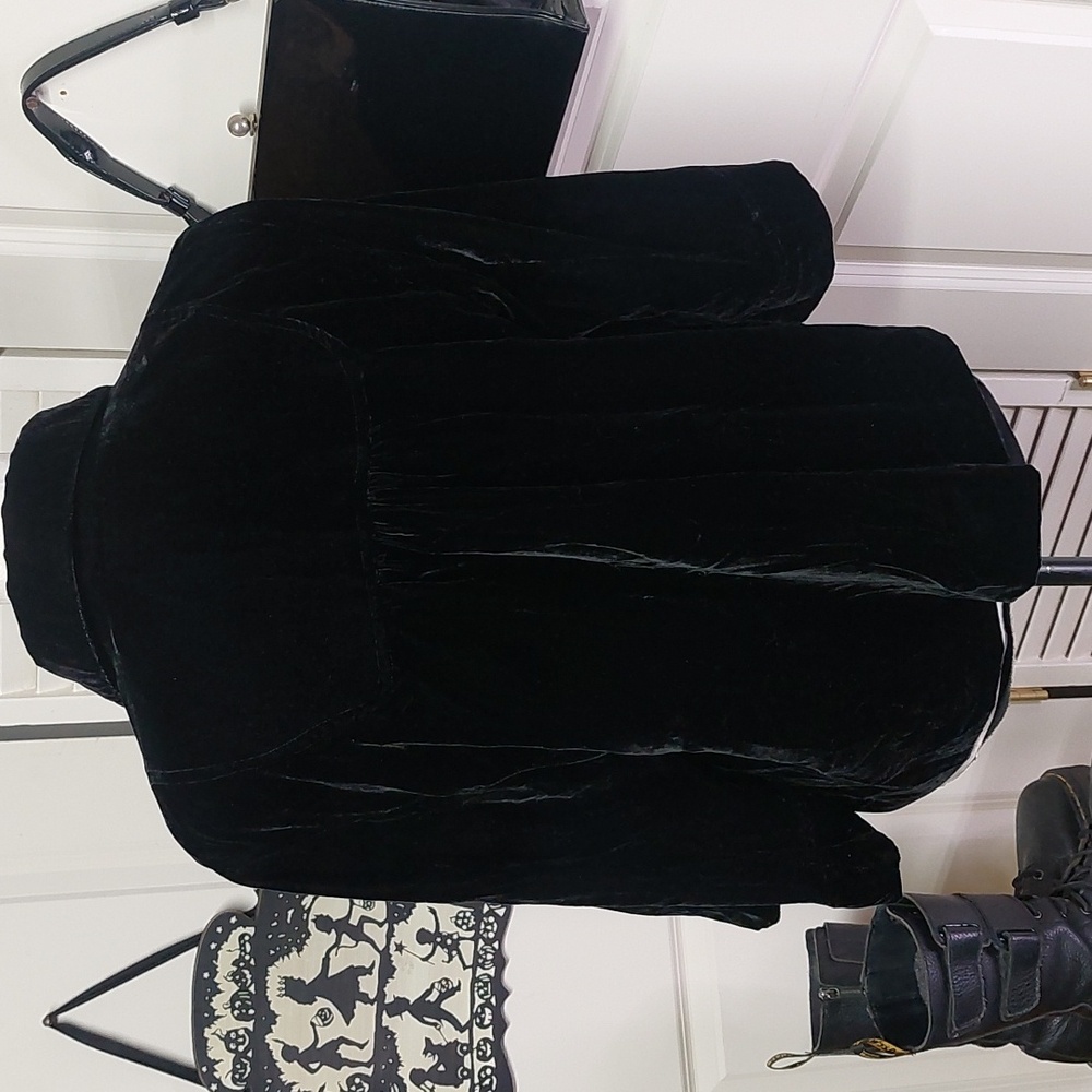 Cambridge Dry Goods Black Velvet Jacket Large - Picture 11 of 13